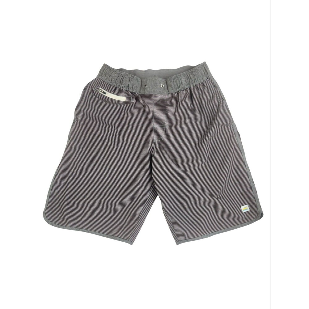 Vuori Banks Athletic Shorts Men's Small Gray Stripe Unlined  9” Inseam